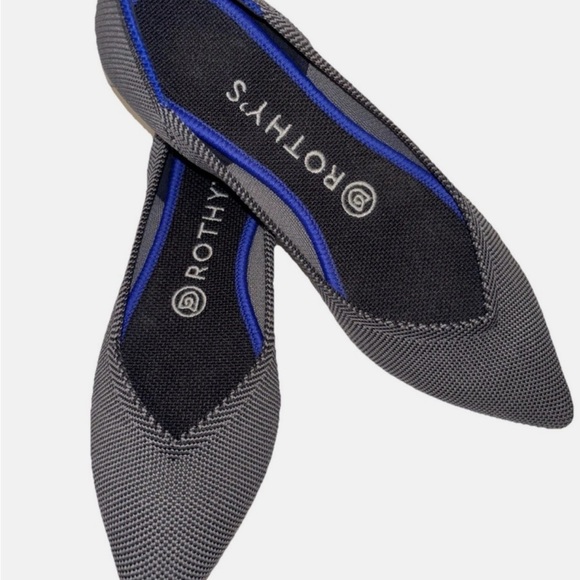ROTHYS The Point Womens Cloud Grey Birdseye Flats Comfort Washable Sz W9.5 - Picture 2 of 8